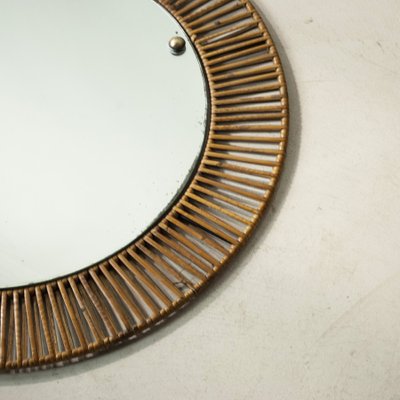 Italian Wrought Iron Bamboo Mirror Frame, 1950s-JQO-1361723