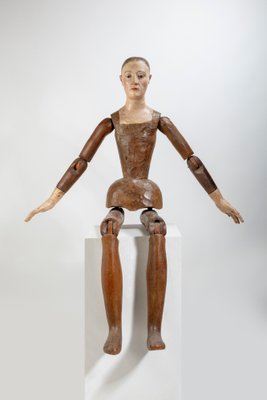 Italiano Ignoto, Jointed Painter's Mannequin, 1790, Wood with Glass Details-DZU-1991874