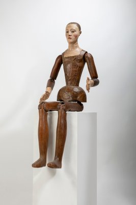 Italiano Ignoto, Jointed Painter's Mannequin, 1790, Wood with Glass Details-DZU-1991874