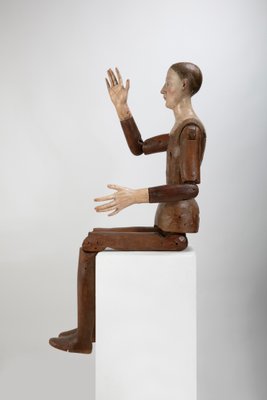 Italiano Ignoto, Jointed Painter's Mannequin, 1790, Wood with Glass Details-DZU-1991874