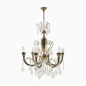 ItalianSilver and Gold Ceiling Lamp, 1920s-NJV-852991