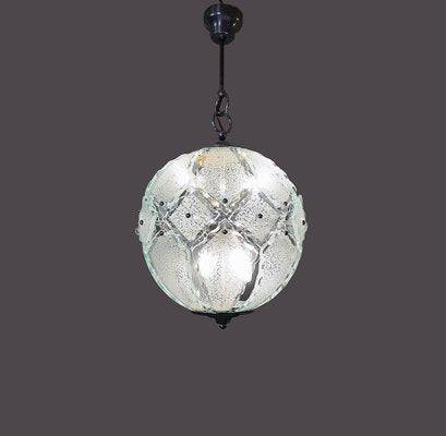 Italy O4 Zero Quattro Murano Glass & Chrome Chandelier, 1970s-DEK-932534