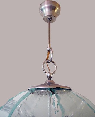 Italy O4 Zero Quattro Murano Glass & Chrome Chandelier, 1970s-DEK-932534