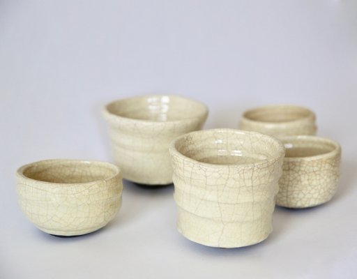 Ivory Ceramic Bowls, Set of 5-WCM-1354553