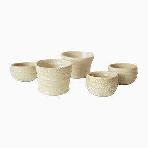 Ivory Ceramic Bowls, Set of 5-WCM-1354553