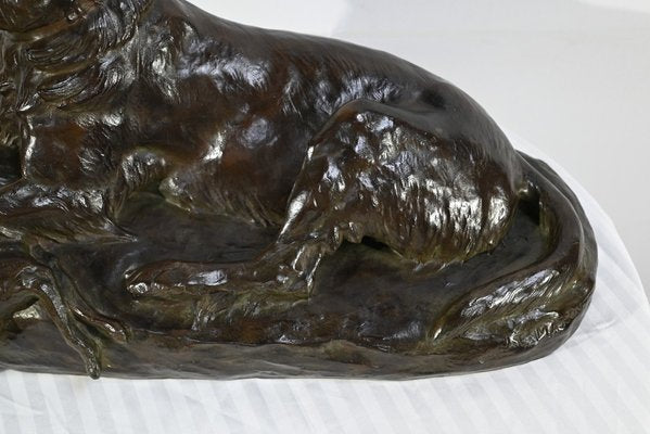 J-E. Masson, The Dog with a Hare, Early 1900s, Bronze-RVK-1724912