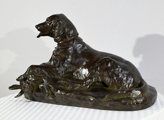 J-E. Masson, The Dog with a Hare, Early 1900s, Bronze-RVK-1724912