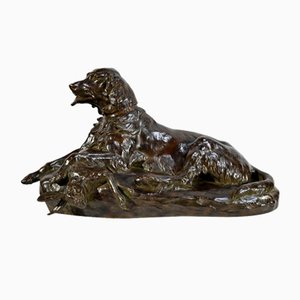 J-E. Masson, The Dog with a Hare, Early 1900s, Bronze-RVK-1724912