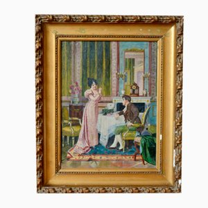 J. Goettelmann, Interior Scene Painting, 1911, Oil on Canvas, Framed-AIU-1338120