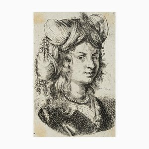 J. Meyer Area, Lady with Luxuriant Headdress, 17th-Century, Etching-OJR-1273414