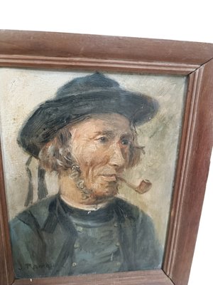 J. Ramaugé, Dutch Portraits, 1920s, Oil Paintings, Set of 2-ZVO-2032046