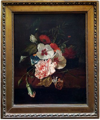 J. Robis, Italian Still Life of Flowers, Oil on Canvas, Framed-YUW-1312099