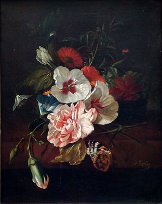 J. Robis, Italian Still Life of Flowers, Oil on Canvas, Framed-YUW-1312099