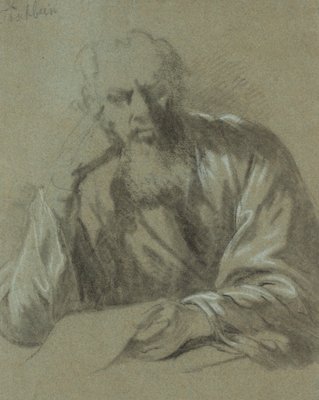 J. Stischbein, Portrait of an Ancient Philosopher, 1760, Charcoal-OJR-1273251