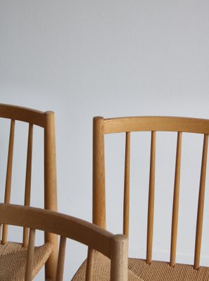 J80 Dining Chairs in Oak & Paperboard by Jørgen Bækmark, 1960s, Set of 6-WRF-1284557