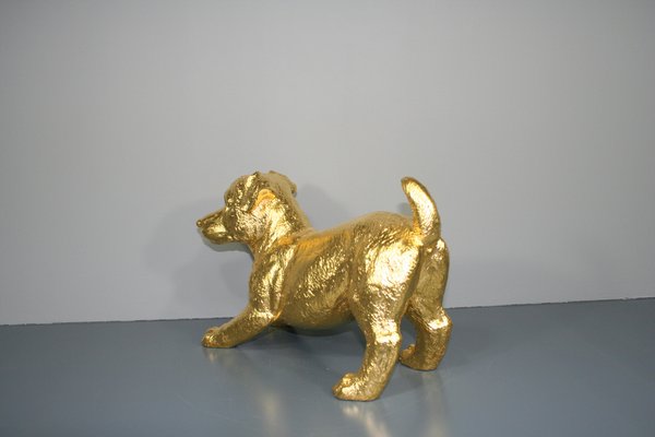 Jack Russell Figures in 24 Karat Gilt, 2000s, Set of 2-QAI-1778409