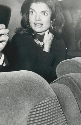 Jackie Kennedy in Car, Paris, France, 1970s, Black & White Photograph-DYV-1304446