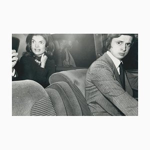 Jackie Kennedy in Car, Paris, France, 1970s, Black & White Photograph-DYV-1304446