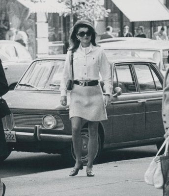 Jackie Onassis in the Street, 1970s, Black & White Photograph-DYV-1304449