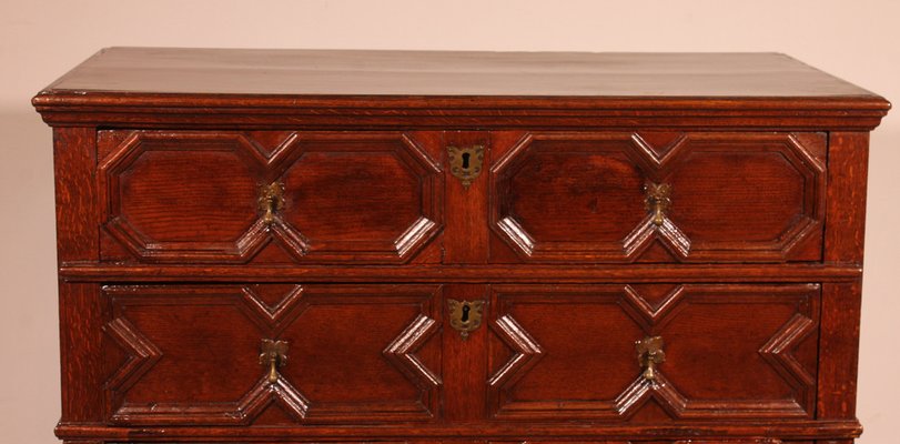 Jacobean Chest of Drawers in Oak, 17th Century-HPU-1775443