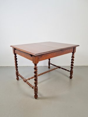 Jacobean Oak Dinning Table with Extending Barley Twist, 1890-AXJ-1725474