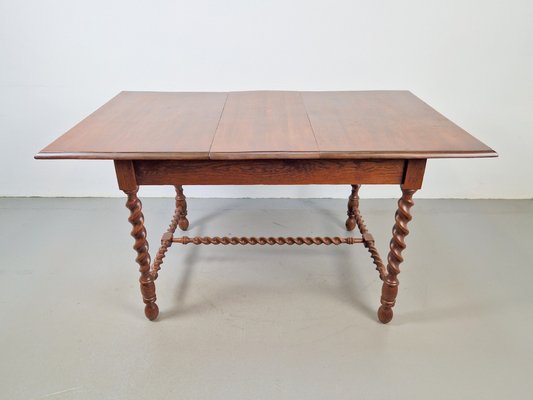 Jacobean Oak Dinning Table with Extending Barley Twist, 1890-AXJ-1725474