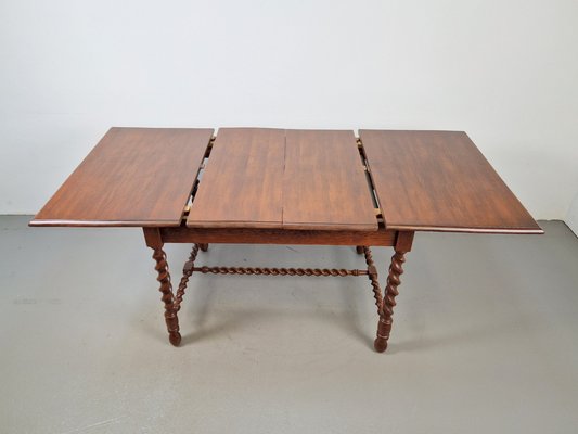 Jacobean Oak Dinning Table with Extending Barley Twist, 1890-AXJ-1725474