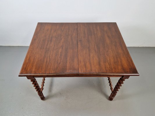 Jacobean Oak Dinning Table with Extending Barley Twist, 1890-AXJ-1725474