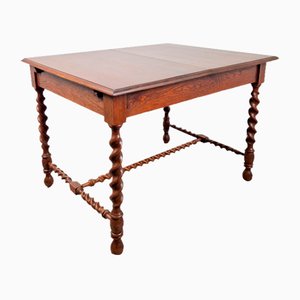 Jacobean Oak Dinning Table with Extending Barley Twist, 1890-AXJ-1725474