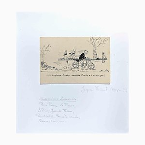 Jacques Faizant, Petite Family, Original Drawing, Mid-20th-Century-ZCI-1229850