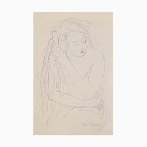 Jacques Thévenet, Woman, Original Pencil Drawing, Early 20th Century-ZCI-1383700