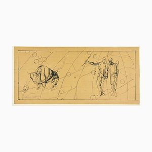 Jacques Villon, Signs of the Zodiac, Taurus and Gemi, Ink Drawing, 1937-ZCI-1760406