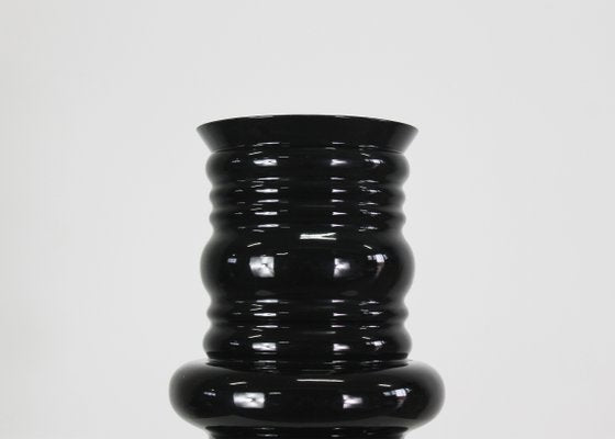 Jaipur Vase in Black Enamelled Ceramic by Sergio Asti, 1980s-IVC-2020334