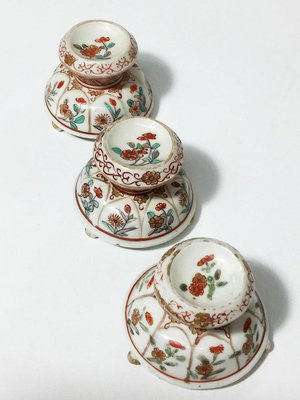 Japanese Arita Tripod Salt Cellars, 1690-1730, Set of 3-UCH-1224505