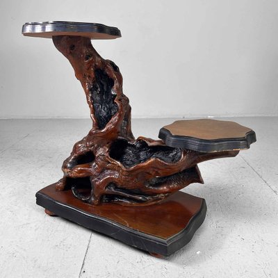 Japanese Burl Wood Plant Stand, 1920s-DWL-1702626