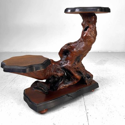 Japanese Burl Wood Plant Stand, 1920s-DWL-1702626