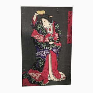 Japanese Geisha, Early 20th Century, Ink Drawing-MAX-1180721