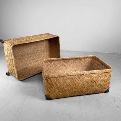 Japanese Gyori Bamboo Storage Basket, 1960s-DWL-2020514