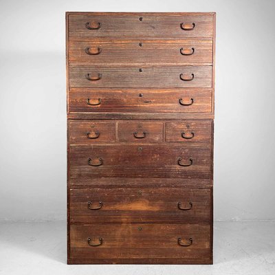 Japanese Kimono Paulownia Tansu Chest of Drawers, 1960s-DWL-2020397