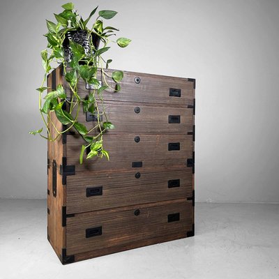 Japanese Kimono Paulownia Tansu Chest of Drawers, 1960s-DWL-2020401