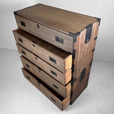 Japanese Kimono Paulownia Tansu Chest of Drawers, 1960s-DWL-2020401