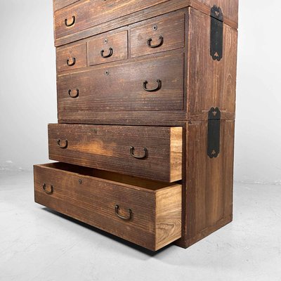 Japanese Kimono Paulownia Tansu Chest of Drawers, 1960s-DWL-2020397