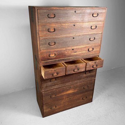 Japanese Kimono Paulownia Tansu Chest of Drawers, 1960s-DWL-2020397