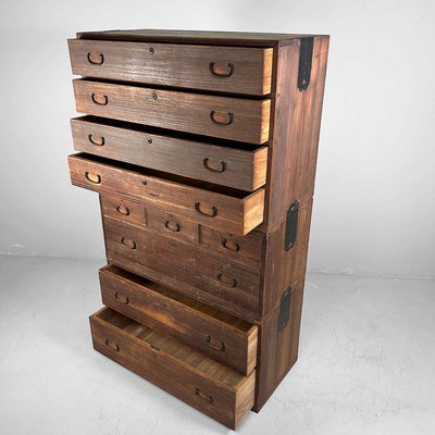 Japanese Kimono Paulownia Tansu Chest of Drawers, 1960s-DWL-2020397