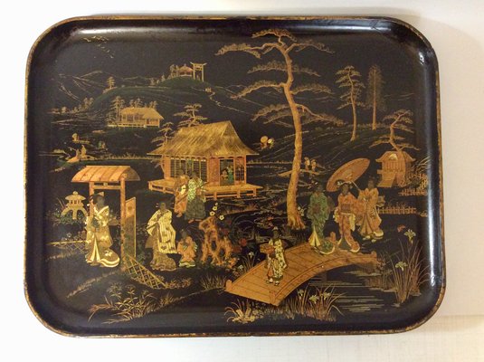 Japanese Lacquered and Decorated Tray-QZG-1764399