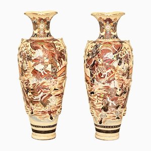 Japanese Outdoor Satsuma Vases, Set of 2-WMV-1129367