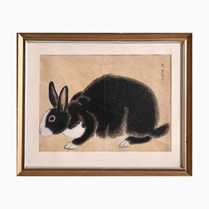 Japanese Painting, 19th-Century, Watercolor on Paper, Framed-SA-1210497