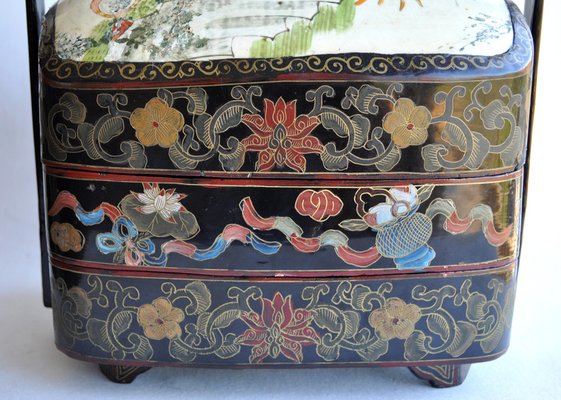 Japanese Picnic Box in Porcelain and Lacquer-KHH-1217978