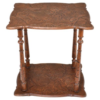 Japanese Sculpted Wooden Tea Table, 1900s-GXL-1719569