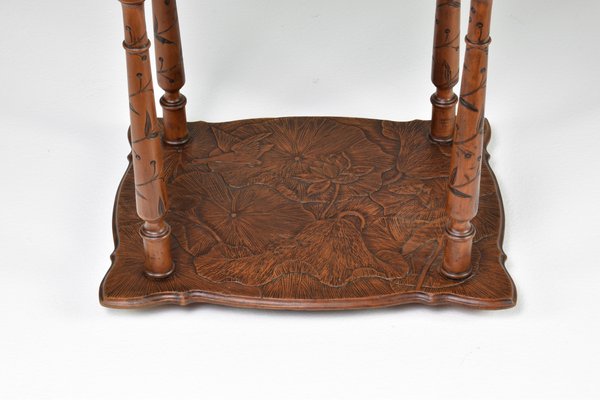 Japanese Sculpted Wooden Tea Table, 1900s-GXL-1719569